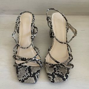 Bamboo Snake Print Strappy Heels Size 7/37